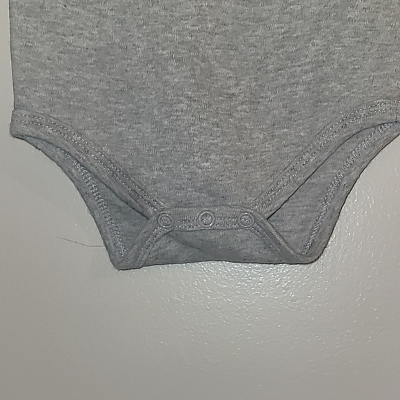 Gray Long Sleeved Bodysuit with Funny Text LOT H - Picture 5 of 7